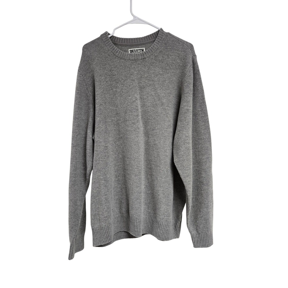 Duluth Trading Co Lambswool‎ Blend Crew Neck Pullover Knit Sweater Gray Men's M